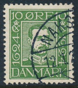 Denmark Scott 164 (AFA 132), 10ø green Postal Anniv, VF Used