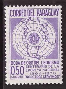 Paraguay Scott 1016 MH* Lions Intertnational map stamp