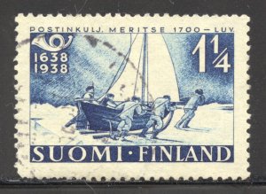 Finland Scott 216 Used H - 1938 1¼m Mail Delivery in 1700 - SCV $3.25