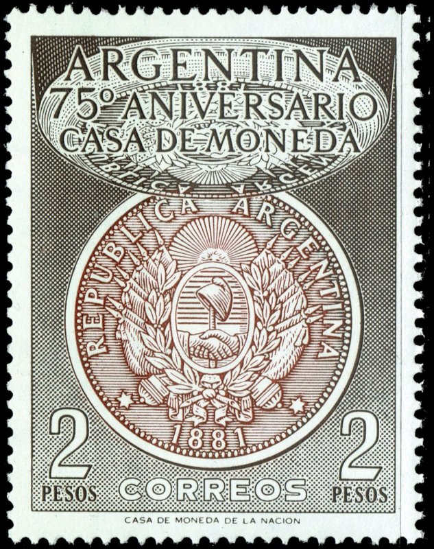 Argentina #650  MNH - Argentine Mint 75th Anniv (1956)