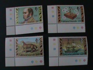 FALKLAND ISLANDS-1982-SC#344-7  SESQUICECENTENNIAL-VISIT OF CHARLES DARWIN MNH