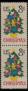 US 1508 Christmas Tree 8c vert pair (2 stamps) MNH 1973