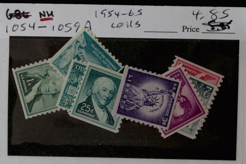United States #1054-1059A Liberty Issue Coils MNH