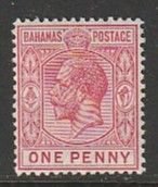 1921 Bahamas - Sc 72 - MH VF - 1 single - King George V