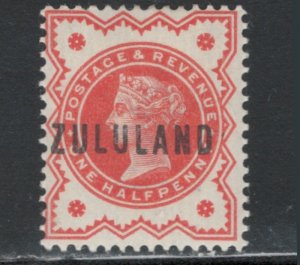 Zululand 1888 Queen Victoria Overprint 1/2p Scott # 1 MH