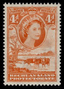 BECHUANALAND PROTECTORATE QEII SG146b, 4d red-orange, M MINT. Cat £16.