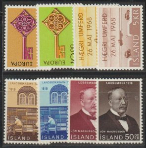 Iceland SC 395-6, 397-8, 400-1, 402-3 Mint, Never Hinged