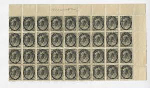 Canada Sc#74 M/NH, Plate Block Of 36 With Major Re-Entry, Gum Crease On 3rd Row