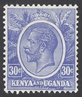 Kenya, Uganda, Tanzania Sc# 26 MH 1922-1927 30c King George V