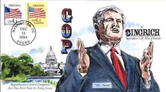 COLLINS HAND PAINTED 2887 Newt Gingrich Republicans Control Congress First in 40