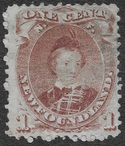 Newfoundland Stamps Scott #32A Used 1c Brown Lilac Prince Edward VII SCV $75