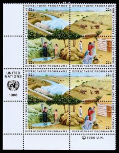 United Nations - New York Scott 472a Corner Blk. of 8 (1986) Mint NH VF C