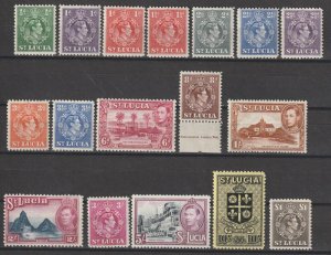 ST LUCIA 1938/48 SG 128a/41 MNH