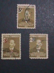 ​CUBA THREE FAMOUS PERSONS VERY OLD USED CUBA-STAMP-VF WE SHIP TO WORLD WIDE