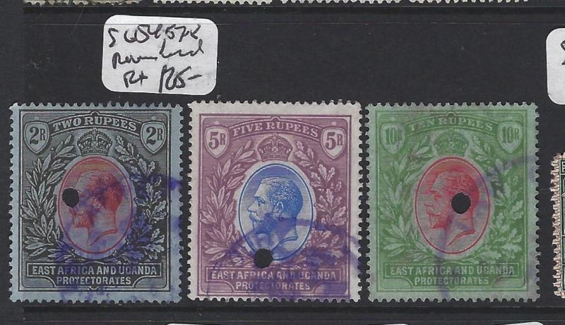 EAST AFRICA AND UGANDA  (P0205B)  KGV 2R, 5R 10R SG 54, 57-8 REVENUE USED  