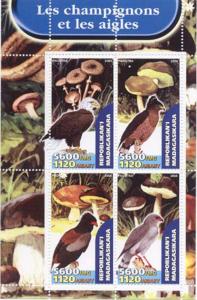 Madagascar - 2004 - Hawks & Mushrooms - 4 Stamp Mint Shee...
