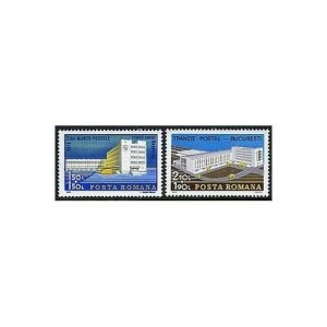 Romania B438-B439, MNH. Mi 3309-3310. Stamp Day 1975. Post Office, Bucharest.