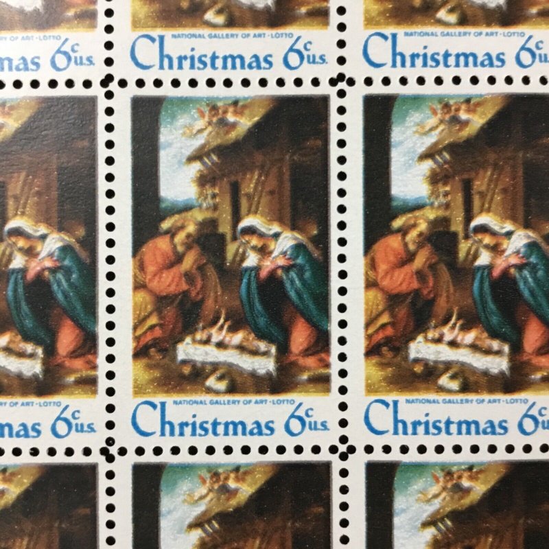 1414   Christmas Nativity    MNH 6¢ Sheet of 50 with no gum breakers   In 1970