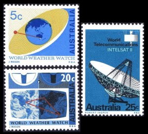 1968 Australia 395-397 Satellite Dish / Metirialogy 6,50 €