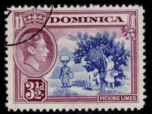 DOMINICA GVI SG104a, 3½d ultramarine & purple, FINE USED.