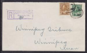 Canada Sc 107, 118 on 1927 Registered Cover to Winnipeg