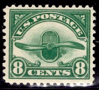 US Stamp #C4 8c Green Wooden Propeller MINT NH  SCV $35