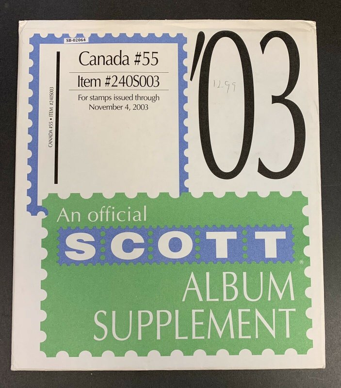 Canada 2003, Scott Specialty Album Supplement #55, Scott Item #240S003