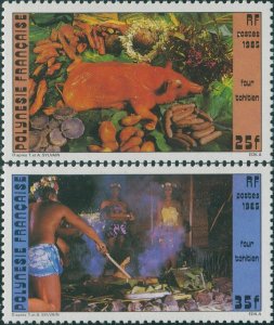 French Polynesia 1985 SG460-461 Tahitian Oven Pit set MNH