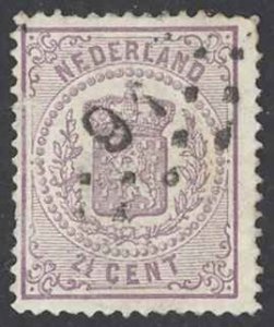 Netherlands Sc# 22 Used (a) 1870 2 1/2c Coat of Arms