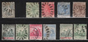 Barbados ~ Group of 11 Different Classic Stamps ~ Used, MX