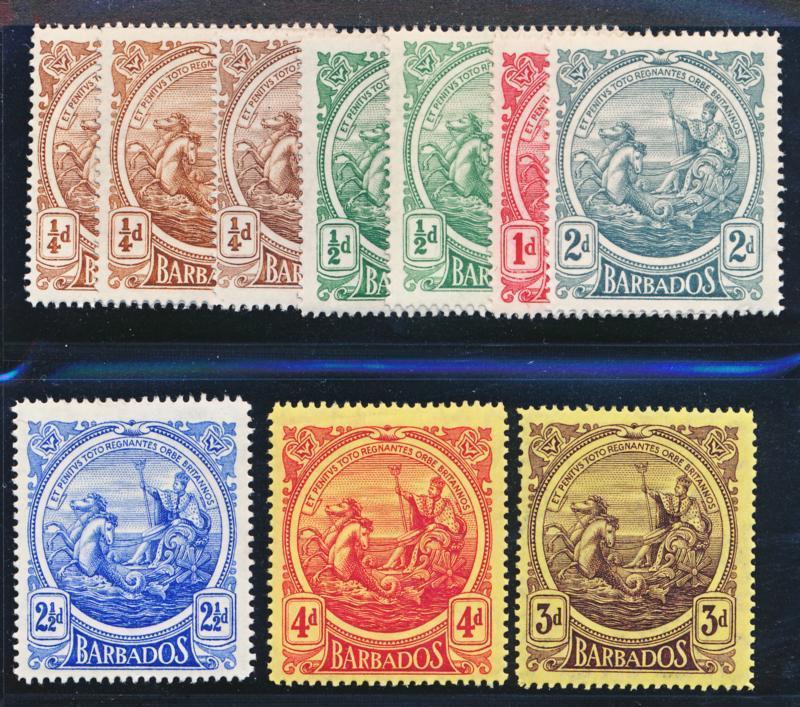 Barbados 127-139 Postfrisch, mit Scharnier, Dichtung Von Kolonie King GV