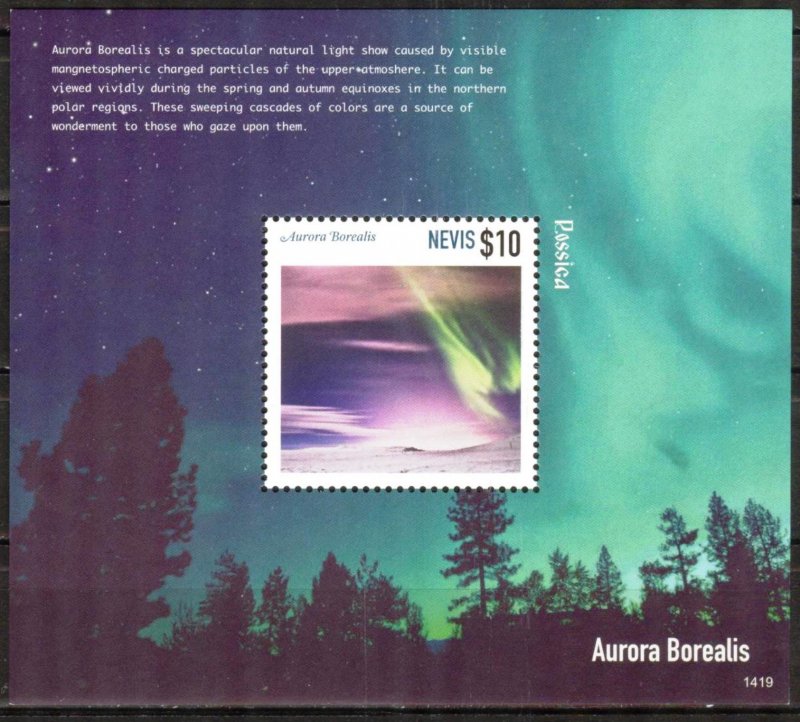 Nevis 2014 Rossica Space Aurora Borealis S/S MNH