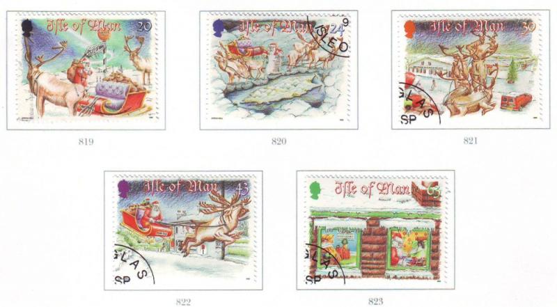 Isle of Man Sc 803-7 1998 Christmas stamp set used