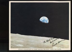 ASTRONAUT FRANK BORMAN SIGNED APOLLO 8 NASA EARTHRISE PHOTO (LV 753)