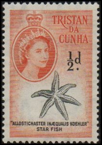 Tristan da Cunha 28 - Mint-H - ½p Starfish (1960)