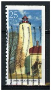 USA 1990  Scott 2474 used - 25c, Lighthouse, Sandy Hook NJ 