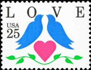 1990 25c Love, Doves Scott 2440 Mint F/VF NH