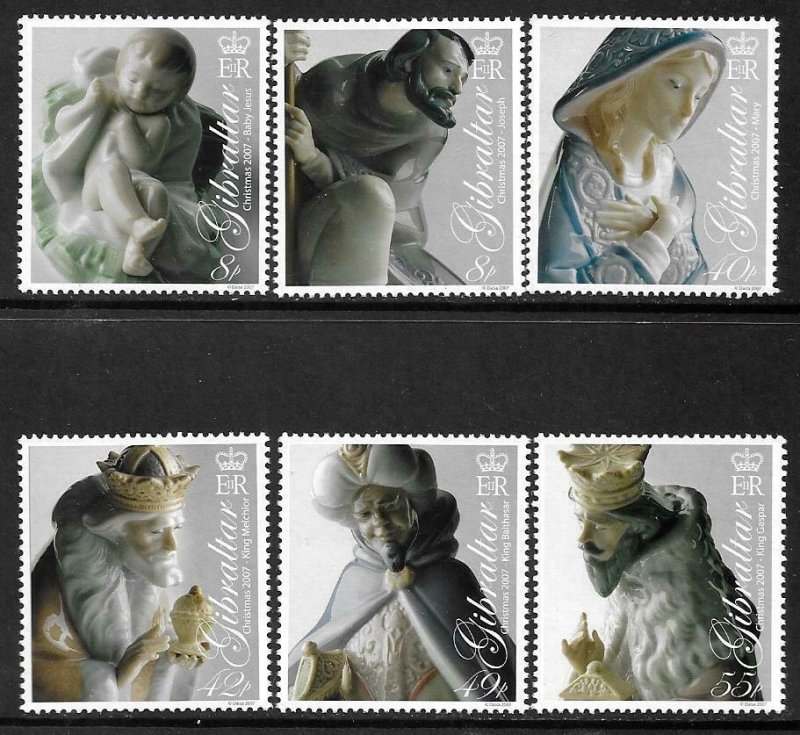 2007    GIBRALTAR  -  SG.  1241 / 1246  -  CHRISTMAS - PORCELAIN FIGURES  -  MNH