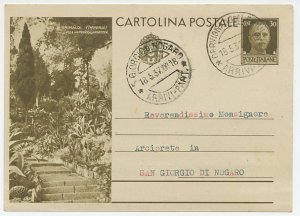 Postal Stationery Italy 1937 Flowers - Plants - Forestry