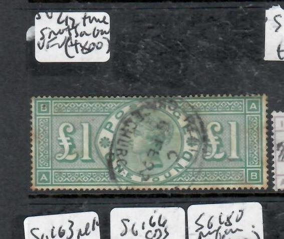 GREAT BRITAIN QV  L1        SG 212  TONE SPOTS CDS     FU          P0731B H