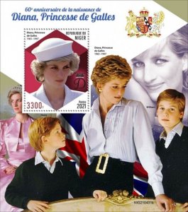 Niger - 2021 Princess Diana Anniversary - Stamp Souvenir Sheet - NIG210431b