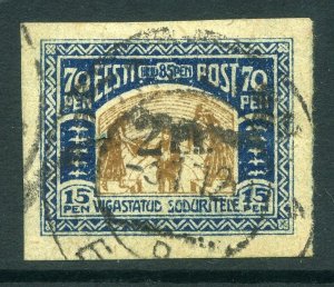 ESTONIA;  1920 early Imperf surcharge issue fine used 2M.