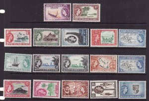 Solomon Is.-Sc#89-105-unused light hinged QEII definitive set-1956-60-