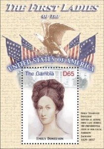 GAMBIA FIRST LADIES OF THE UNITED STATES - EMILY DONELSON S/S MNH