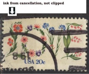 US Sc.# 1951 (used) 20¢ love spelled out in flowers (1982)