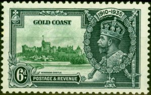 Gold Coast 1935 6d Green & Indigo SG115b Short Extra Flagstaff Fine Lightly M...