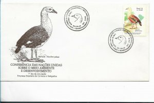 BRASIL BRAZIL 1991 ENVIRONMENT CARE UNITED NATIONS CONFERENCE BIRDS ON FD