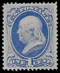 U.S. #145 Unused NG VLH; 1c Franklin (1870)