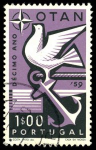 PORTUGAL Sc 846 USED - 1960 1e - Symbol of Hope and Peace