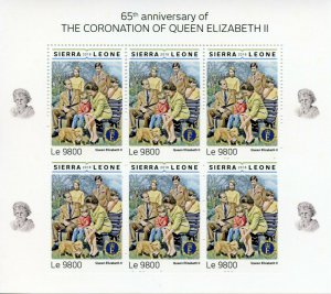 Sierra Leone Royalty Stamps 2018 MNH Queen Elizabeth II Coronation 4x 6v M/S